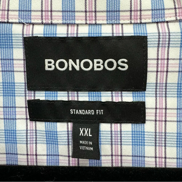 Bonobos Men’s Tech Button Down Shirt Blue Pink Standard Fit Sz XXL nylon blend - Picture 6 of 7